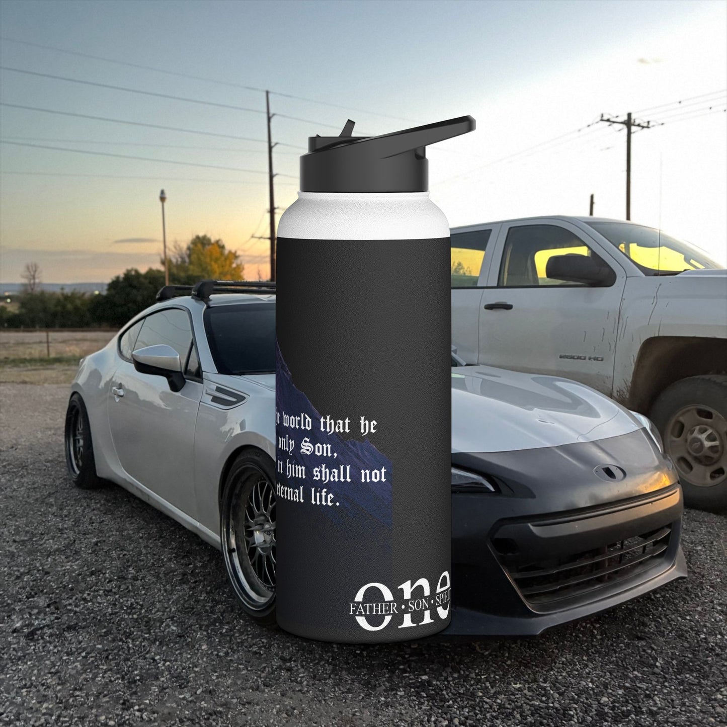 ONE Collection Stainless Steel Water Bottle – John 3:16