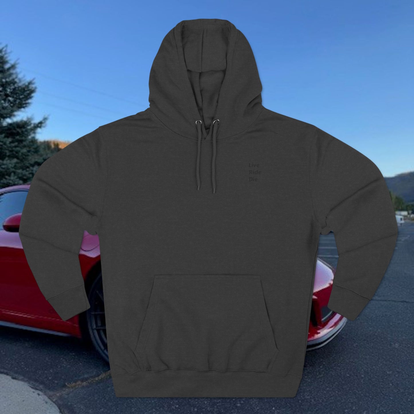 Three-Panel Fleece Hoodie Live Ride Die