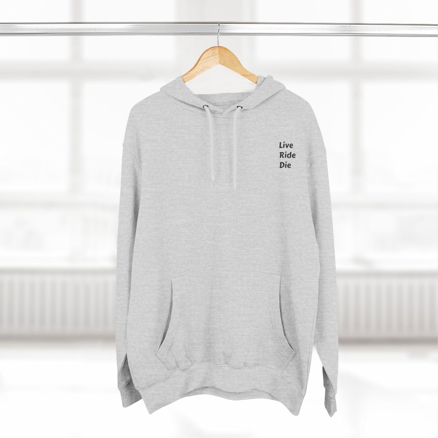 Three-Panel Fleece Hoodie Live Ride Die