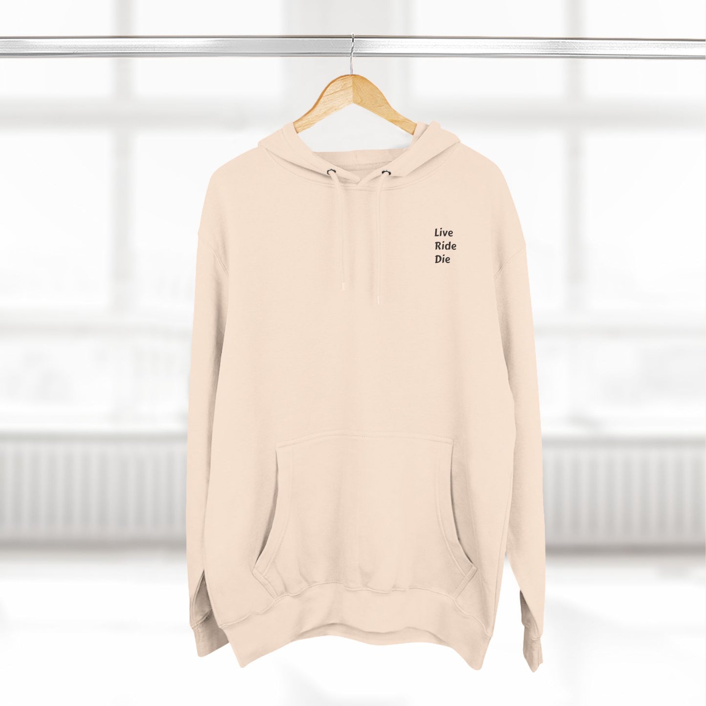 Three-Panel Fleece Hoodie Live Ride Die