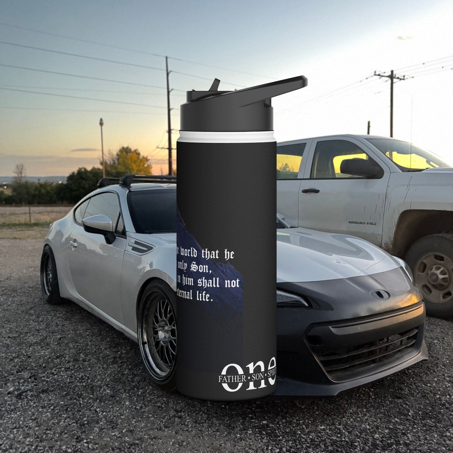 ONE Collection Stainless Steel Water Bottle – John 3:16