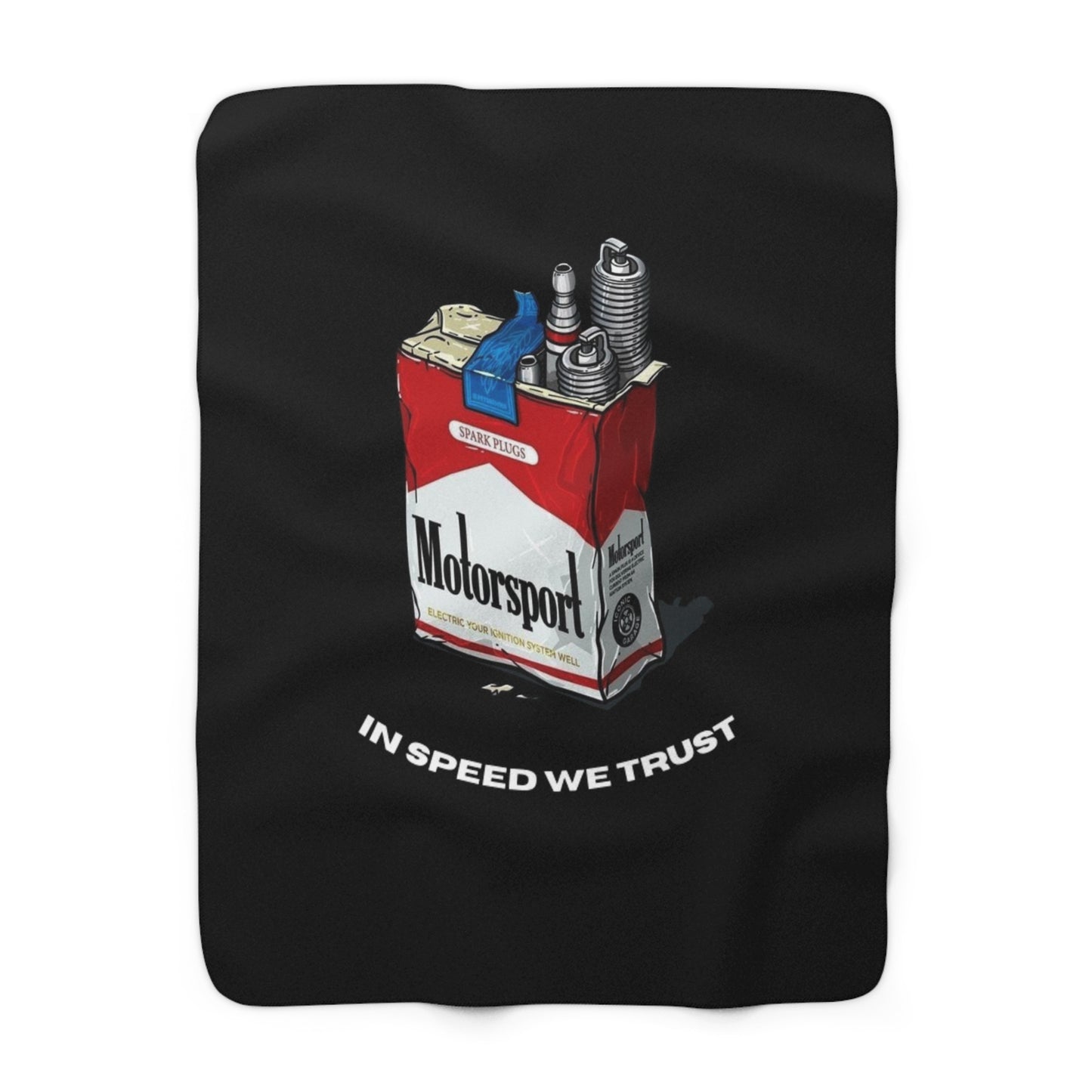 Spark Plug "In Speed We Trust" Fleece Blanket