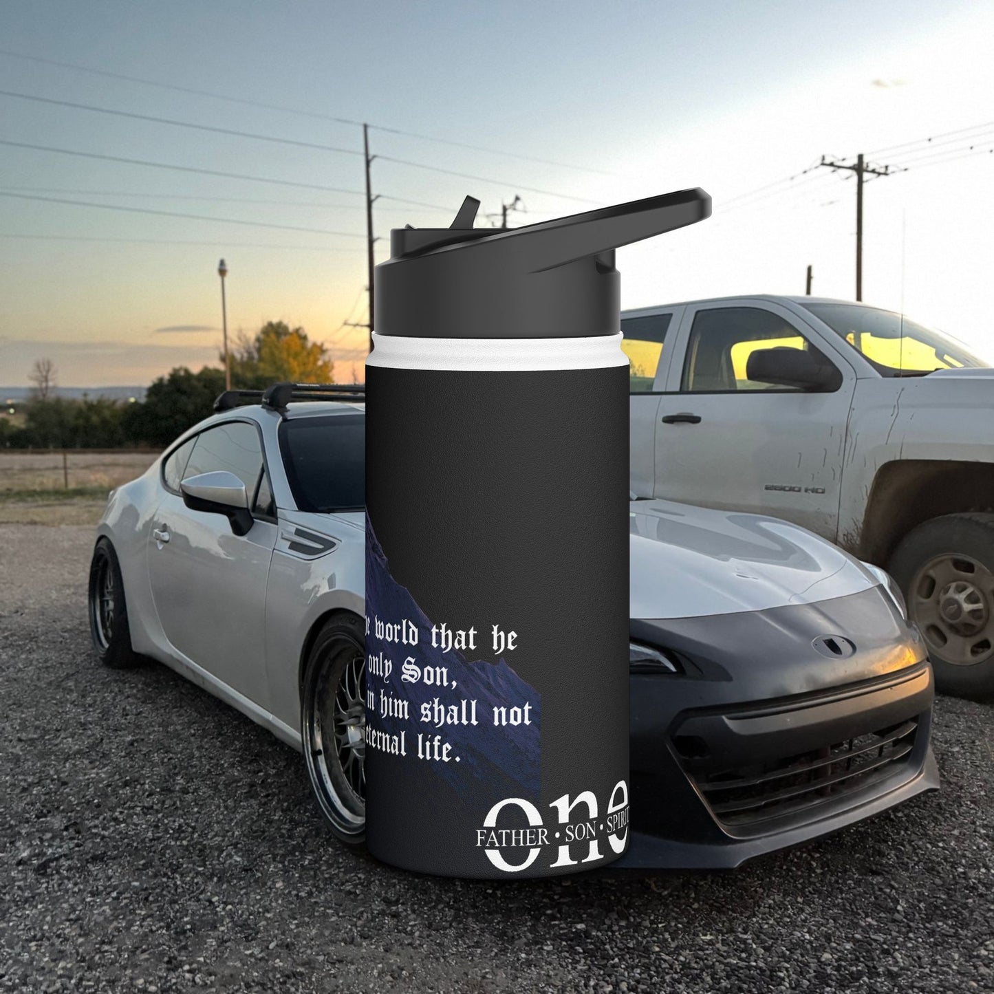 ONE Collection Stainless Steel Water Bottle – John 3:16